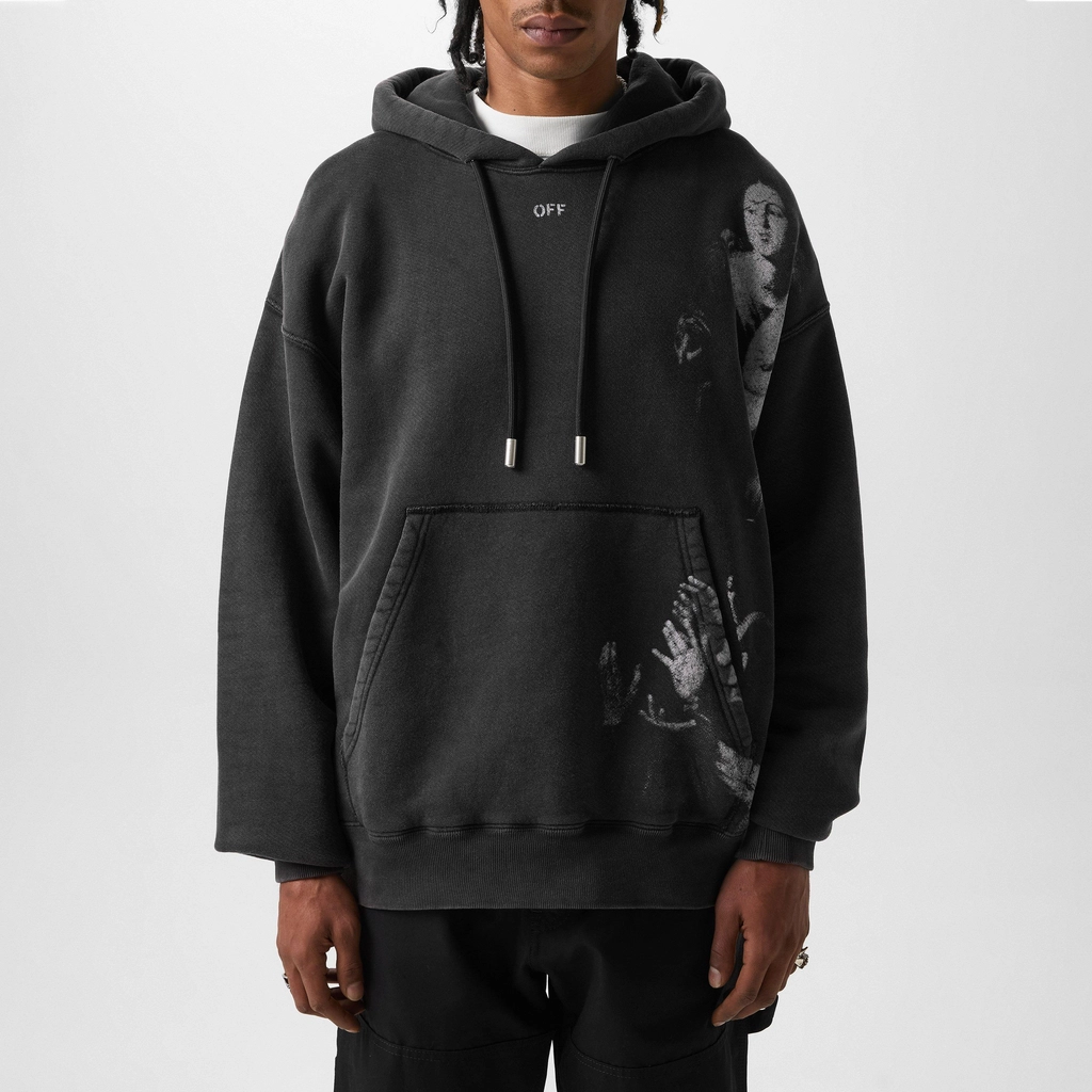 Off White Blurred Mary Skater Hoodie - Black